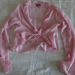 Edikted Pink Ruffle Crop Top